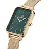 Moteriškas laikrodis DANIEL WELLINGTON Quadro Pressed Evergold Emerald 20mm DW00100561+ BOX (zw505m)
