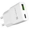 NATEC RIBERA GAN SLIM maitinimo įkroviklis 1× USB-A + 1× USB-C 20W Baltas