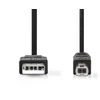 Kabelis NEDIS USB Type A M, USB Type B M, 3m, juodas