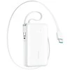 Joyroom JR-PR2L 10000mAh 35W Power Bank with Built-in Retractable USB-C Cable and Lightning Lanyard Cable - Baltas