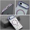 OEM dėklas, skirtas iPhone 17 Frame Clear Hybrid Mag Cover, suderinamas su MagSafe violetine