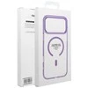 OEM dėklas, skirtas iPhone 17 Frame Clear Hybrid Mag Cover, suderinamas su MagSafe violetine