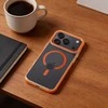 Dėklas Oem Case for iPhone 17 Frame Clear Hybrid Mag Cover compatible with MagSafe hermes oranžinis