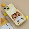 Nimmy Apple iPhone 15 Pro 6.1" dėklas telefonui haki spalvos Big Eyed Pet 2.0 Cat