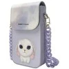 Nimmy Rinkinys 3in1 dėklas telefonui + krepšys + daiktų ieškikliui violetinės spalvos Big Eyed Pet 2.0 Rabbit
