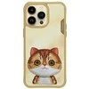 Nimmy Apple iPhone 15 Pro 6.1" dėklas telefonui haki spalvos Big Eyed Pet 2.0 Cat