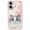 Nimmy dėklas Apple iPhone 16 6.1″ rožinės spalvos Big Eyed Pet 2.0 Cat