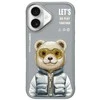 Nimmy dėklas Apple iPhone 16 6.1″ pilkos spalvos Cool&Cute 2.0 Bear