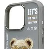 Nimmy Apple iPhone 16 Pro 6.3" dėklas telefonui pilkos spalvos Cool&Cute 2.0 Bear