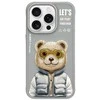 Nimmy Apple iPhone 15 Pro 6.1" dėklas telefonui pilkos spalvos Cool&Cute 2.0 Bear