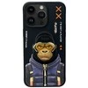 Nimmy dėklas Apple iPhone 15 Pro 6.1" juodos spalvos Cool&Cute 2.0 Monkey