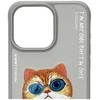 Nimmy Apple iPhone 15 Pro Max 6.7" dėklas telefonui pilkos spalvos Glasses Cool Cat