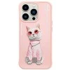 Nimmy Apple iPhone 15 Pro 6.1" dėklas telefonui rožinės spalvos Glasses Cool Cat