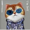 Nimmy dėklas Apple iPhone 16 Pro Max 6.9″ pilka Glasses Cool Cat