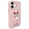 Nimmy dėklas Apple iPhone 16 6.1″ pink Glasses Cool Cat