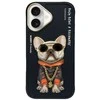 Nimmy dėklas Apple iPhone 16 6.1″ juodas Glasses Cool Dog