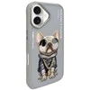 Nimmy dėklas Apple iPhone 16 6.1″ pilka Glasses Cool Dog