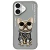 Nimmy dėklas Apple iPhone 16 6.1″ pilka Glasses Cool Dog