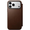 NOMAD odinis dėklas IPHONE 18 Pro Max/17 Pro Max, suderinamas su MagSafe (Modern Leather Folio ECCO Leather) ruda