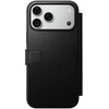 NOMAD odinis dėklas IPHONE 18 Pro Max/17 Pro Max, suderinamas su MagSafe (Modern Leather Folio ECCO Leather) juodas