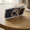 Oem Originalus „iPhone 14 PRO“ dėklas su apvaliu stovu, suderinamas su „MagSafe“ ir skaidriu dangteliu.