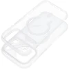Oem Originalus „iPhone 15 Aurora“ dėklas, suderinamas su „MagSafe“ ir baltais ausinėmis.