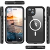 iPhone 15 PLUS dėklas, Shellbox DOT, atsparus vandeniui, suderinamas su MagSafe, juodas