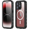 Oem iPhone 15 PRO dėklas, Shellbox DOT, atsparus vandeniui, suderinamas su MagSafe, juodas