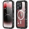 Oem iPhone 15 PRO dėklas, Shellbox DOT, atsparus vandeniui, suderinamas su MagSafe, juodas