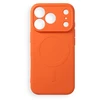 Oem dėklas, skirtas iPhone 17 Pro / 18 Pro, silikoninis Mag dėklas, suderinamas su MagSafe (kameros apsauga), oranžinis