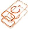 Dėklas Oem Case for iPhone 17 Pro Max / 18 Pro Max Frame Clear Hybrid Mag Cover compatible with MagSafe hermes oranžinis