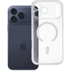 Oem Originalus „iPhone 17 Pro Max“ / „18 Pro Max“ dėklas (žemas kameros kraštas), skaidrus „Mag“ dėklas – blizgučiai (STR / APSAUGA KAMERAI), suderinamas su „MagSafe“ permatomais blizgučiais