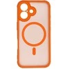 OEM dėklas, skirtas iPhone 16, visiškai matinis, MagSafe, oranžinis