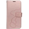 Forcell OEM MEZZO atverčiamas dėklas IPHONE 16e (SE 4 2025) meškiuko rožinis auksinis