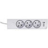 Oem rozetė su 3 lizdais, maks. 3680W, 1xUSB A, 2x type C 25W jungtys su 1,5 m maitinimo laidu E59 balta