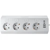 Oem Power strip with 4 sockets max 3680W, 2xUSB A, 2x type C jungtys with 2m power cable E42 baltas