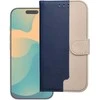 Dėklas Oem Flip case for iPhone 17 Split Book navy and cream
