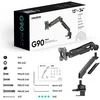 ONKRON G90-B Pasukamas ir pakreipiamas stalo laikiklis 13–34 colių monitoriams, maks. 10 kg, su rotacija, juodas