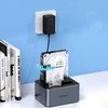 „Orico 6626C3-C-V1“ 2 diskų prijungimo stotelė su neprisijungusio klonavimo funkcija, 2,5 colio / 3,5 colio SATA HDD/SSD – pilkos spalvos