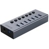 Orico BT2U3-7AB Hub 7x USB-A 3.0 su jungikliais – pilkos spalvos