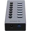 Orico BT2U3-7AB Hub 7x USB-A 3.0 su jungikliais – pilkos spalvos