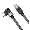 Orico C2CWT USB-C į USB-C PD kampinis kabelis 100W 20Gbps 4K 60Hz 2m - Juodas