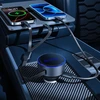 „Orico“ dvigubo tempimo 60 W USB-C automobilinis įkroviklis su dviem ištraukiamais USB-C + „Lightning“ laidais - Juodas