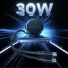 „Orico“ dvigubo tempimo 60 W USB-C automobilinis įkroviklis su dviem ištraukiamais USB-C + „Lightning“ laidais - Juodas