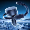 „Orico“ dvigubo tempimo 60 W USB-C automobilinis įkroviklis su dviem ištraukiamais USB-C + „Lightning“ laidais - Juodas