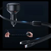 „Orico“ dvigubo tempimo 60 W USB-C automobilinis įkroviklis su dviem ištraukiamais USB-C + „Lightning“ laidais - Juodas