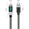 Orico LDC2L USB-C į Lightning PD 29W laidas su LED ekranu 480Mbps 2m - Juodas