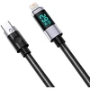 Orico LDC2L USB-C į Lightning PD 29W laidas su LED ekranu 480Mbps 2m - Juodas