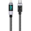 Orico LDC2L USB-C į Lightning PD kabelis 29W su LED Ekranas 480Mbps 1.5m - Juodas
