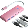 Orico PAPW2AC-C3-C3 USB Hub 4-port 2x USB-A 3.0 1x USB-C 3.0 with USB-C PD 100W charging 0.15m - pink